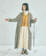 コットンウールグレンチェック　コートワンピース